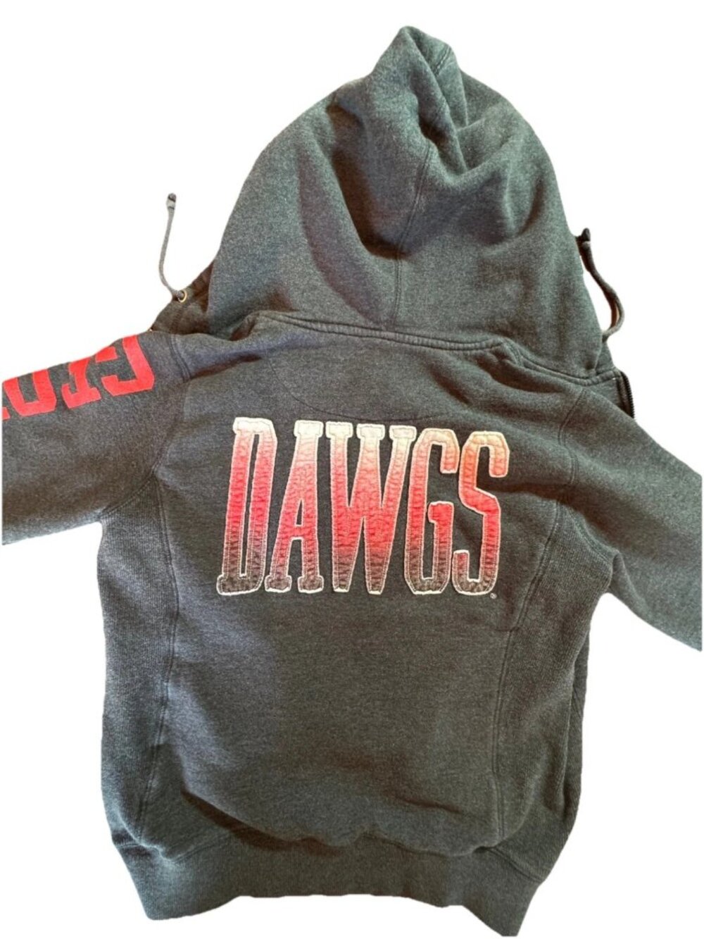 Nike Georgia Bulldogs Hoodie Womens Small Full Zip Gray Gym Vintage Logo Dawgs